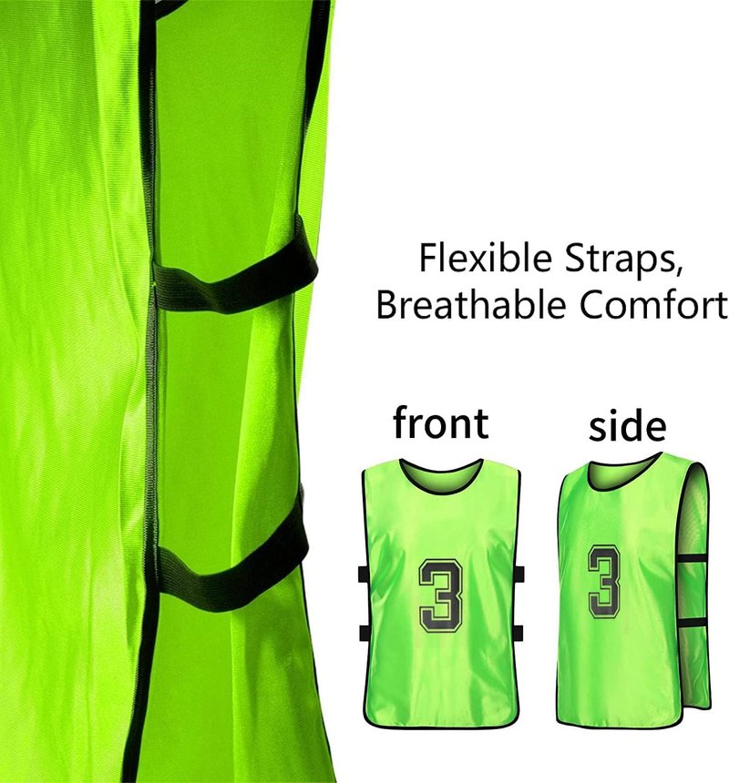 Soccer Practice Vests - 24 Pcs Lightweight Numbered Team Pennies for Men & Youth Training | Durable Scrimmage Jerseys