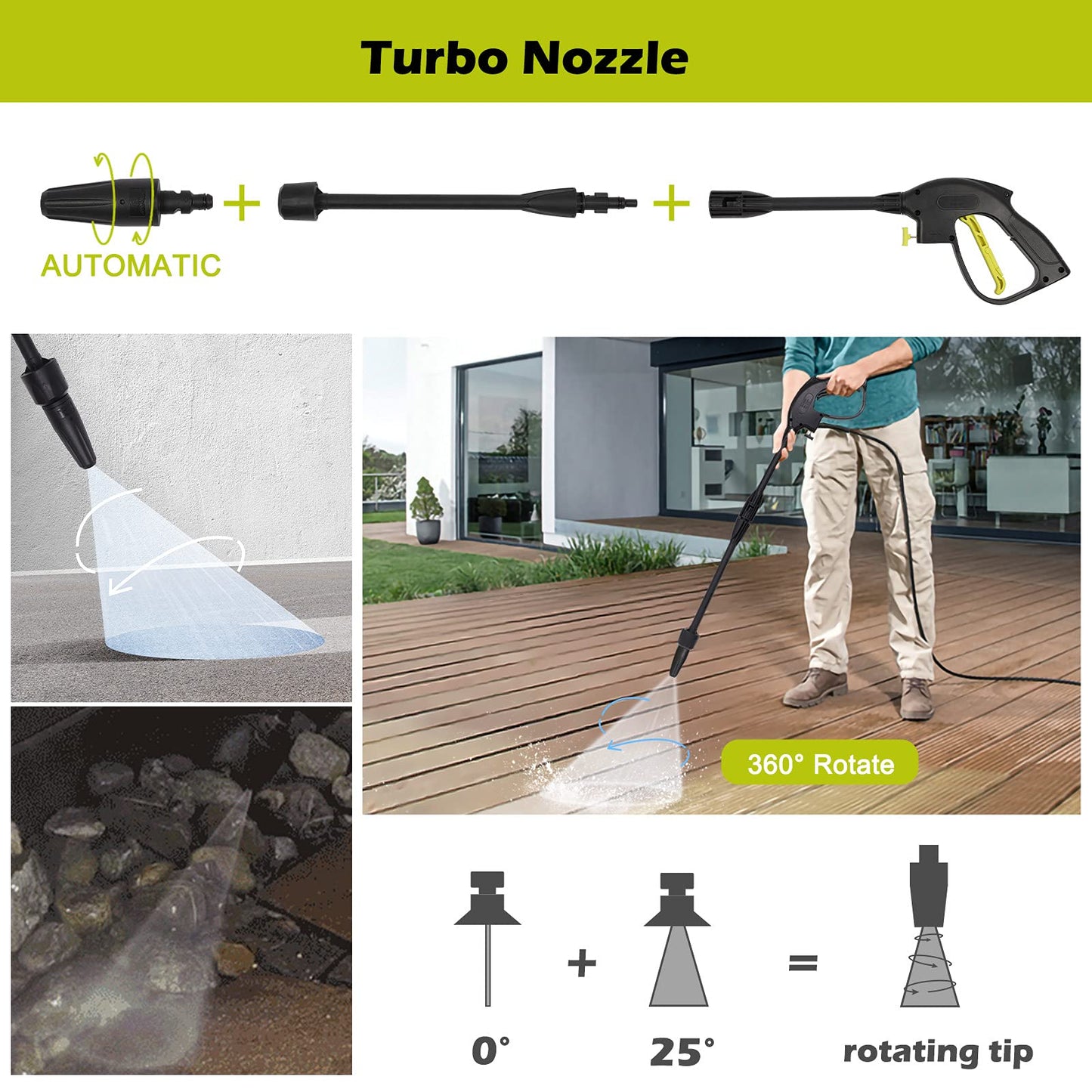 Stream Electric Pressure Washer, 1650W 135 Bar 420L/H Jet Washer Power Washer with Adjustable Nozzle Accessory, Patio Cleaner Compact for Car Garden Fences Yard