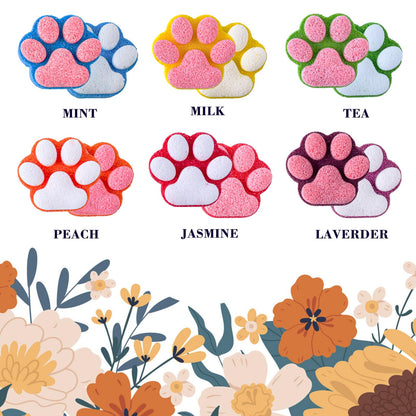 Paw Bath Bomb for Kids with Surprise Toys Inside, 12 Pcs Colorful Handmade Natural Bath Ball with Sparkling Crystal Toys, SPA Fizzy Bath Bomb Gift Set for Girl Boy at Christmas, Birthday