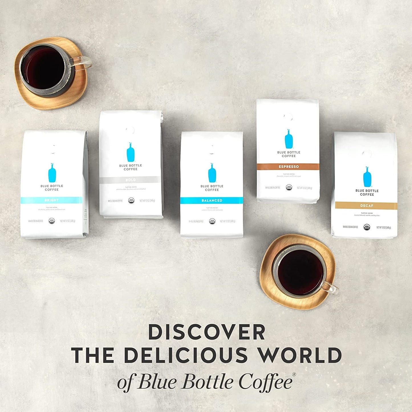 Blue Bottle Whole Bean Organic Coffee, Bright, Light Roast, 12 Ounce Bag (Pack of 1)