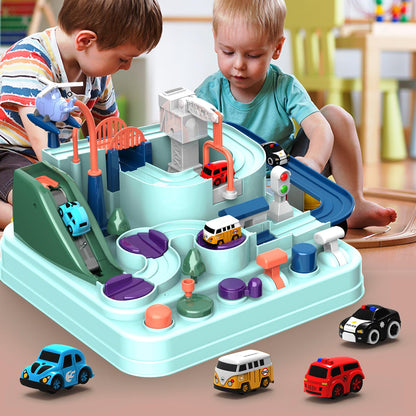 TODARRUN Car Adventure Toy, City Rescue Preschool Educational Toy Vehicle Parent-Child Interactive Racing Kids Toy, Toddler Car Toys for 3 4 5 6 7 8 Year Old Car Track Gifts for Kids