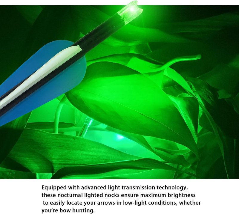 Lighted Nocks for Crossbow Arrows - 18PCS High Visibility LED Half-Moon Knocks | Fits .252-.305 ID