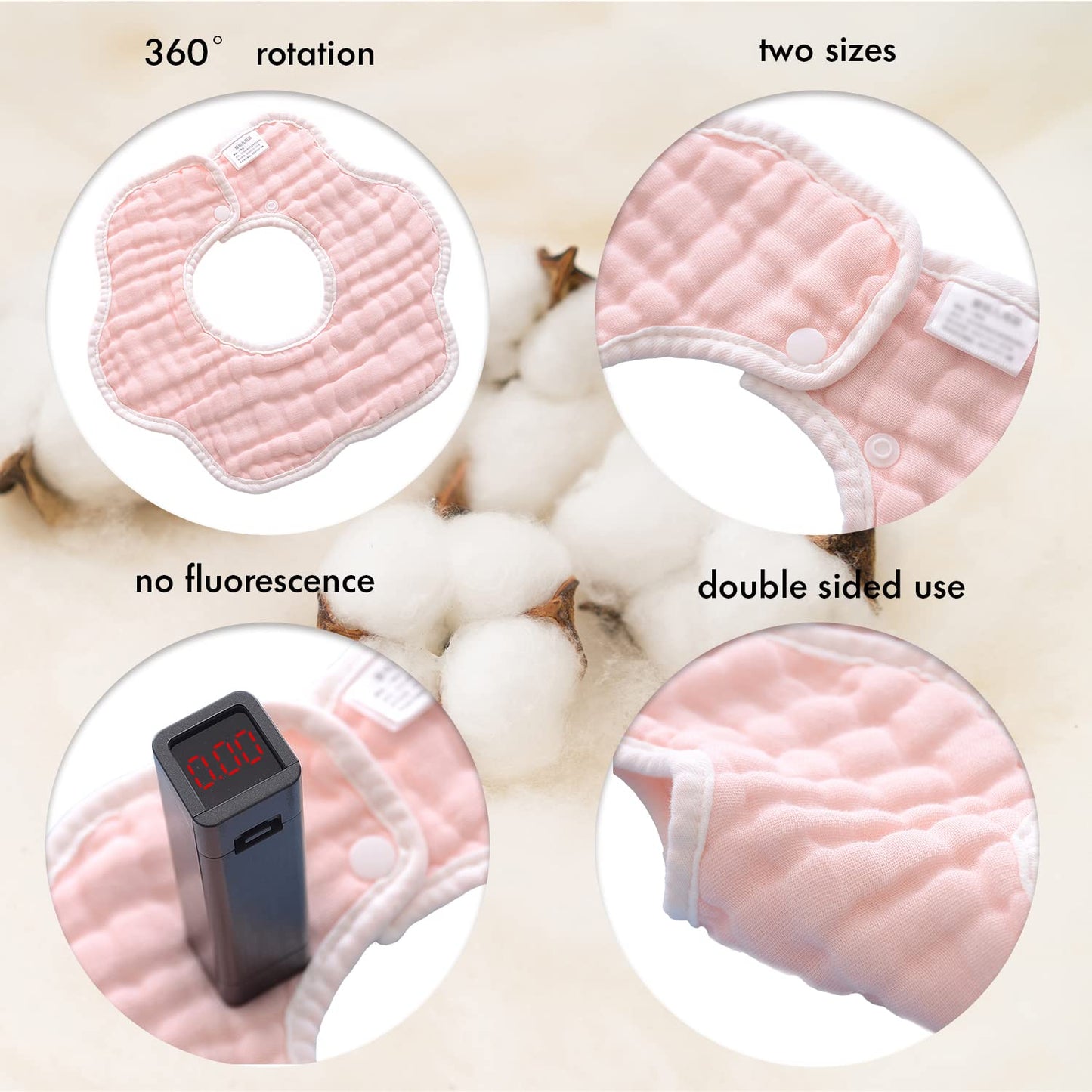 DOSMINE Muslin Baby Bibs for Drooling and Teething Newborn Drool Bibs for Baby Girl Boy