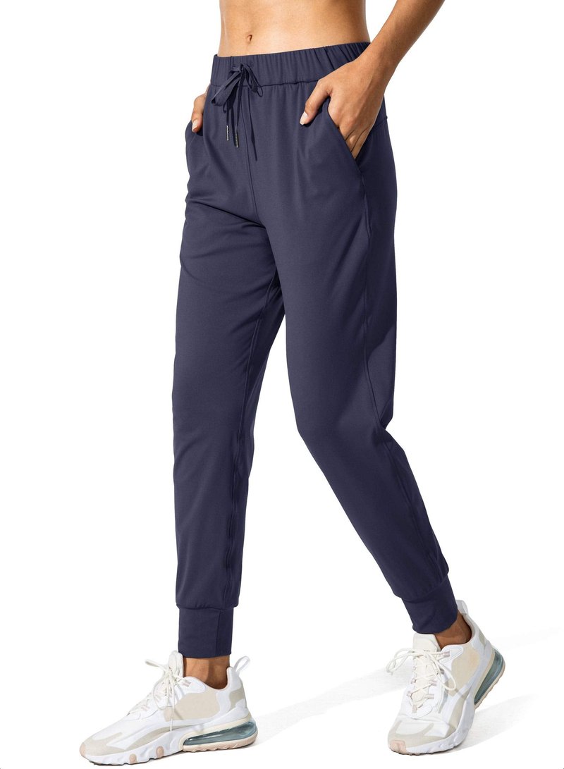 SANTINY Women's Joggers Pants Pockets Drawstring Running Sweatpants for Women Lounge Workout Jogging(Navy_M)