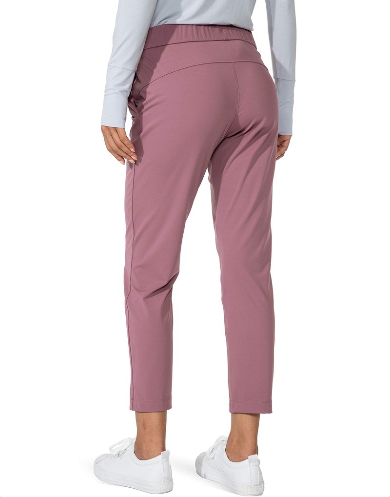 G Gradual Women's Pants with Deep Pockets 7/8 Stretch Sweatpants for Women Athletic, Golf, Lounge, Work (Pink, X-Small)