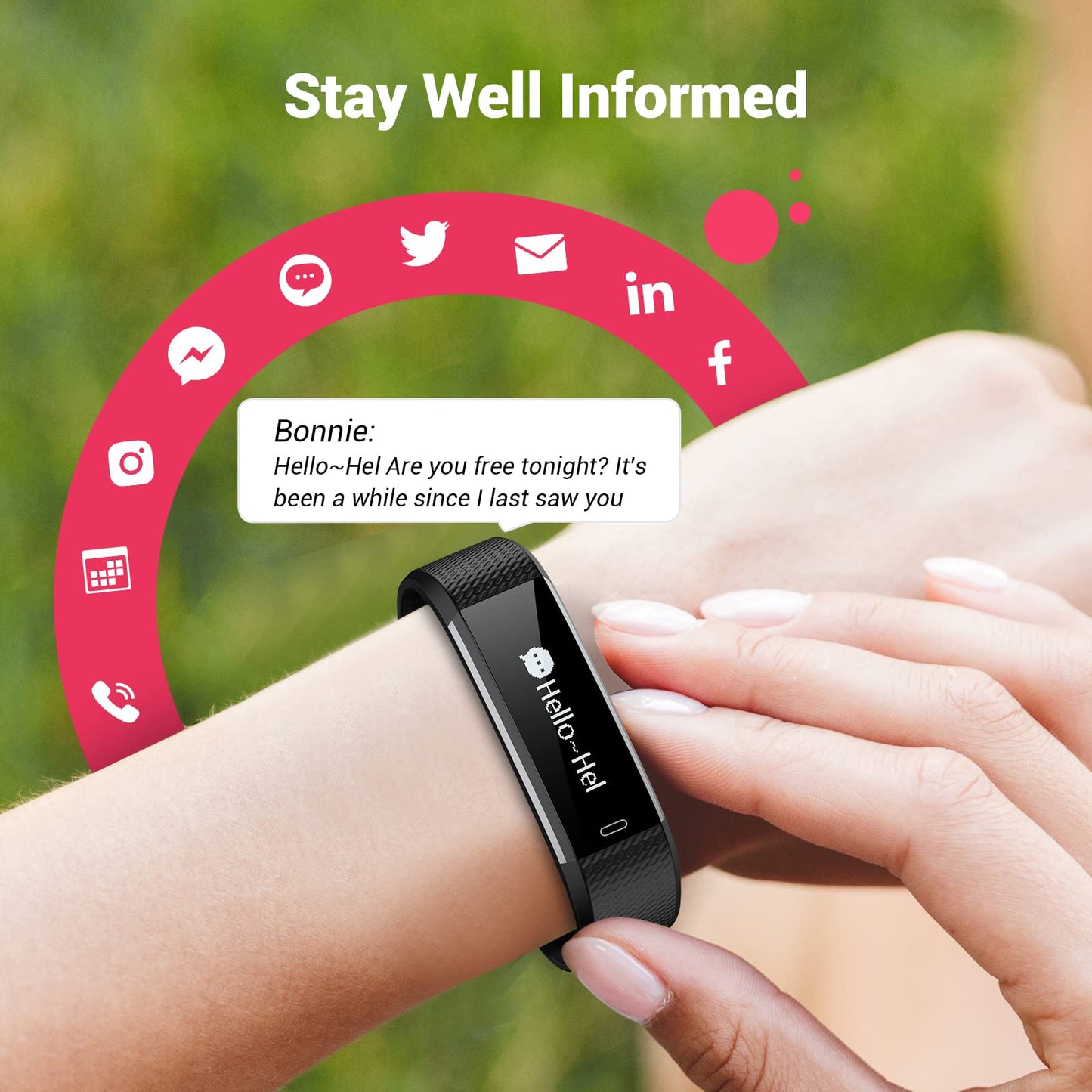 Runlio Fitness Tracker with Sleep Monitor, Activity Tracker with Step and Calories Counter, IP67 Waterproof Fitness Watch with Pedometer Stopwatch for Women Men, Black