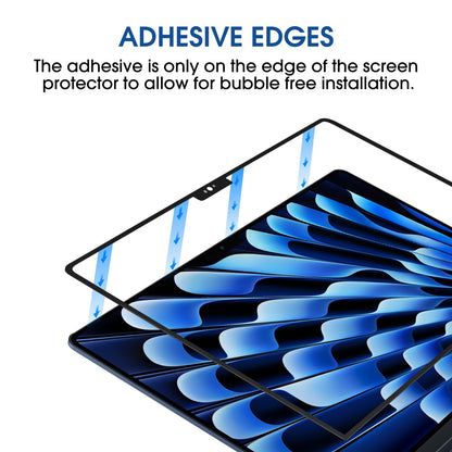 amFilm Designed for MacBook Air 15-Inch (M4 Chip/M3 Chip/M2 Chip, 2023-2025 Released) Tempered Glass Screen Protector [Zero Bubbles][9H Hardness][ Anti-Scratch][ Anti-Fingerprint], 1 Pack