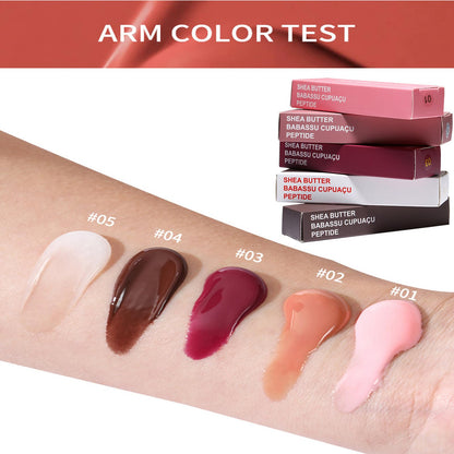 DENESTUP Lip Jam Hydrating Lip Gloss | Glitter Glossy Plumping Lipgloss | High Shine Glass Finish Nude Colors Shiny Jelly Liquid Lipstick for Women and Girls (5 Colors Set)