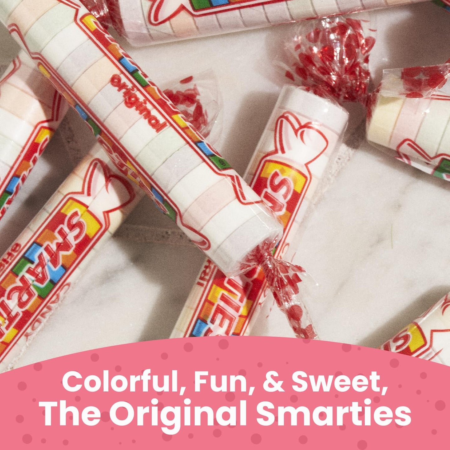 Smarties Candy Bulk Rolls Original Flavor - Gluten & Vegan Free - Classic Sweetness From Family Owned Company Since 1949, Peanut Free & Dairy Free - Perfect Halloween Candy - 1 Pound Bag