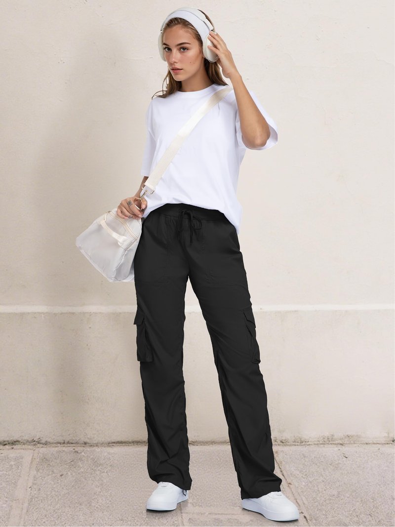 Tapata Womens 28/31/34 Inseam Lightweight Cargo Dance Studio Pants Ruched Petite/Regular/Tall Joggers for Workout Casual