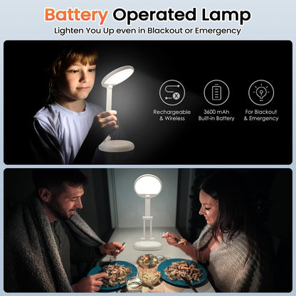 One Fire Rechargeable lamp, 3600mAh Battery Lamp, Rechargeable Table Lamp, Reading Light, Portable Small Lamp, Battery Lights Indoor, Cordless Lamp, Desk lamp, University Dorm Essentials