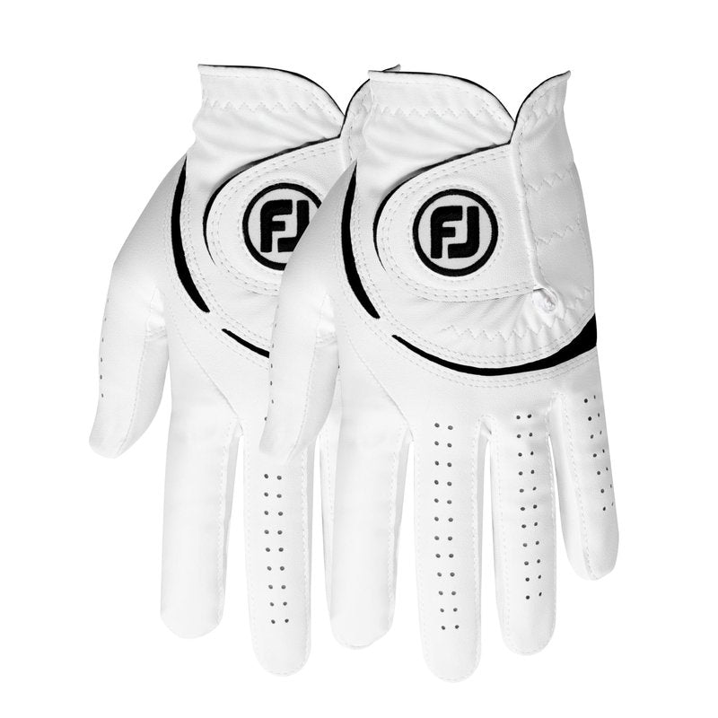 FootJoy Men's WeatherSof 2-Pack Golf Glove, White, Cadet Medium, Worn on Left Hand