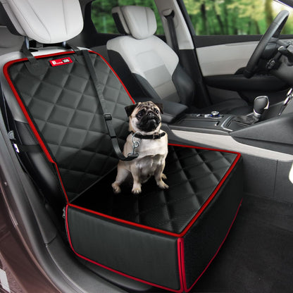 Dog Car Seats With 2-In-1 Car Dog Seat Cover - Robust Waterproof Padded Design Dog Booster Car Seat For Small Medium Sized Dogs, Dog Car Carrier With Pet Safety Belt, Nonslip Travel Puppy Car Seat Bed