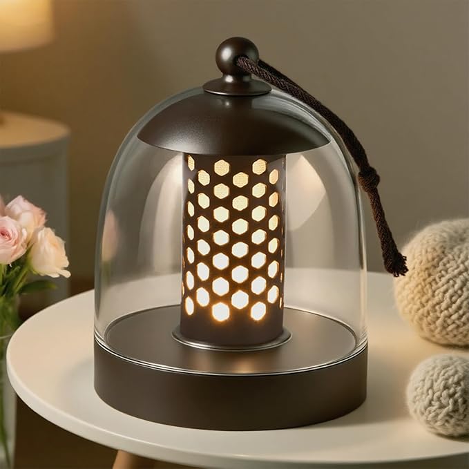 Cordless Rechargeable Lamp,Shower Lamp Waterproof Inside Shower,Portable Battery Operated,Acrylic Shade Touch Dimmable Desk for Living Room,Bedroom,Kitchen,Camping