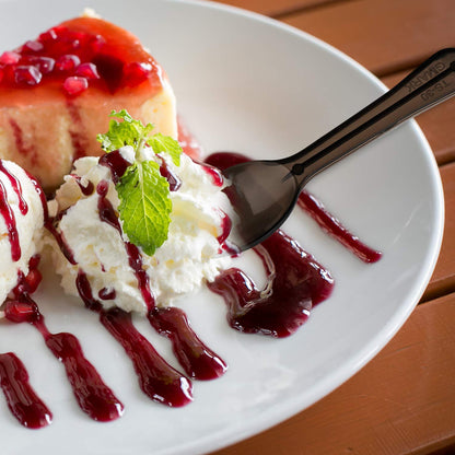 Extra Sturdy, Gmark 100pc 3-Inch Taster Plastic Mini Spoons Black Clear Best for Chocolate Coffee flavor Ice Cream Dessert Black 1 Box Set GM1002H