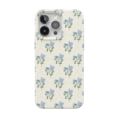 Casely iPhone 15 Pro Max Case | Nantucket Cottage | Blue Hydrangea | Compatible with MagSafe | Classic Ultra Slim Design