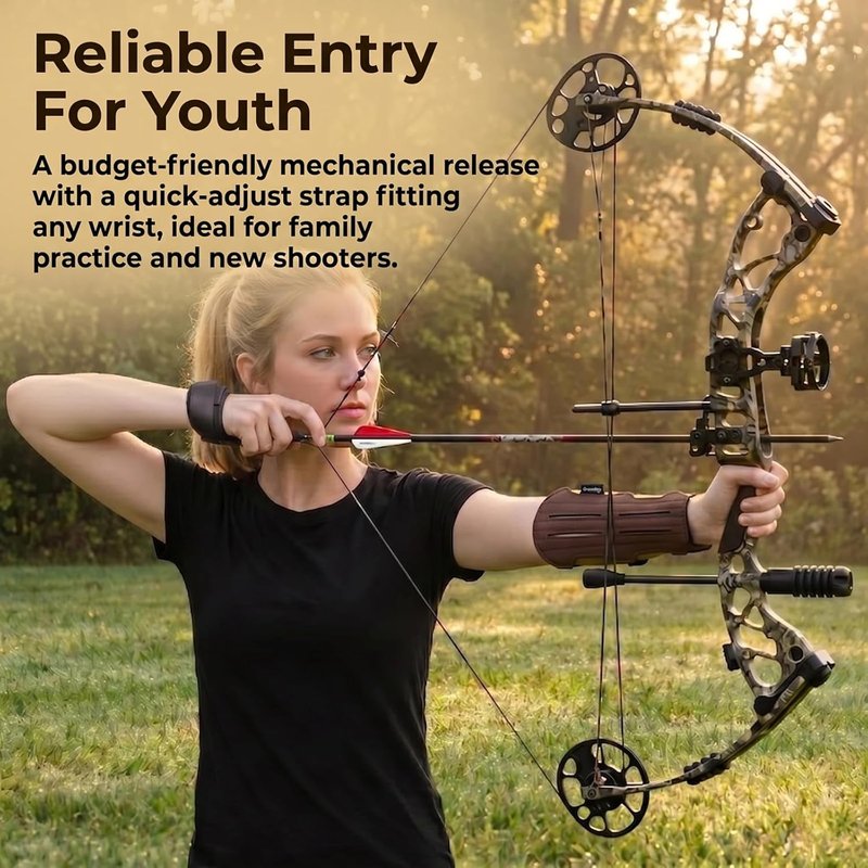 Archery Bow Release - Adjustable Wrist Strap Release Aid for Compound Bows | Fits Youth & Adults, Left/Right Hand