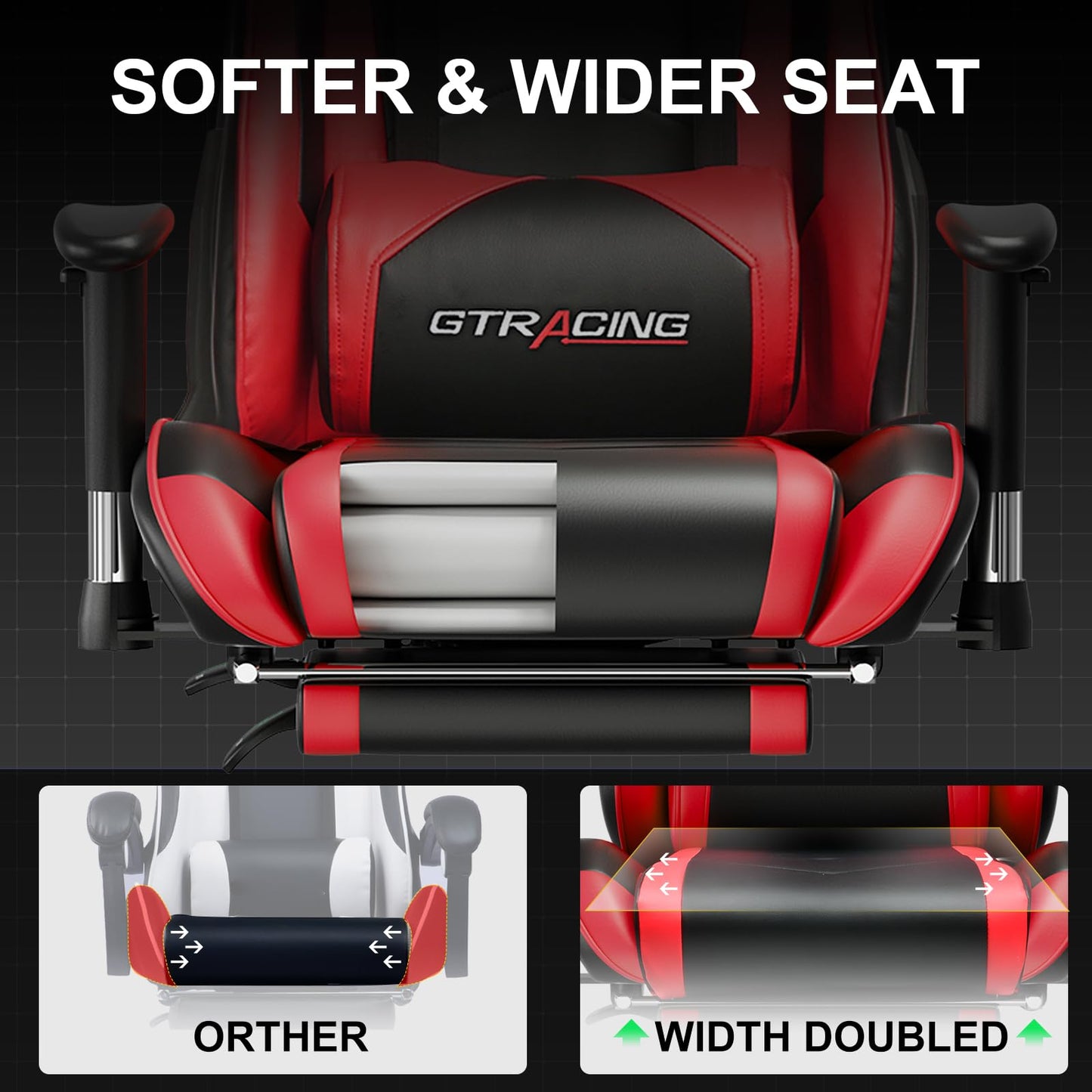 GTRACING Gaming Chair with Footrest, High Back Computer Chair Ergonomic Game Desk Chair Racing Executive Adjustable Swivel Rocker with Headrest and Lumbar Support