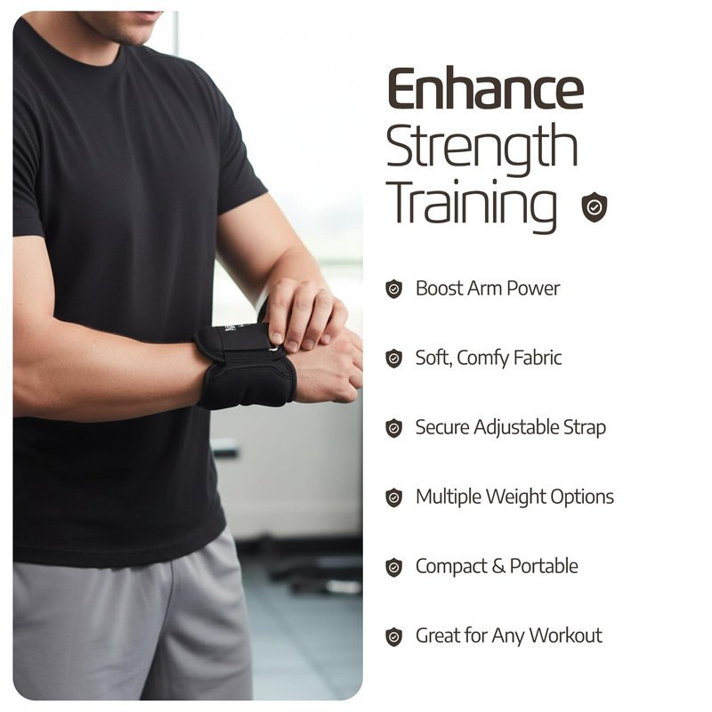 LoGest Wrist Weight with Thumb Loops & Hook-and-Loop Closures - 1lb, 2lbs, 2.5lbs, 3lbs - Sold in Pairs - Comfortable & Secure Neoprene Wrist Weights for Walking, Running, Cardio, Physical Therapy (2LB Pair Black)