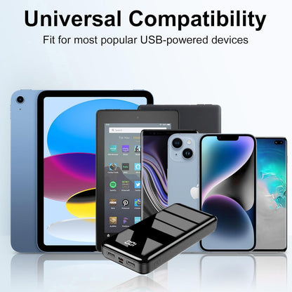 Power Bank 27,000mAh, QC 4.0 USB C 22.5W Fast Charging PD 20W Portable Charger, Mobile Phone Battery Pack 3 Outputs & 2 Inputs High Capacity Compatible for Smartphones