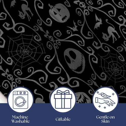 Jay Franco Satin Pillowcase - Standard Size 20x30 Inch Silky Soft Premium Pillow Cover, Black - Nightmare Before Christmas