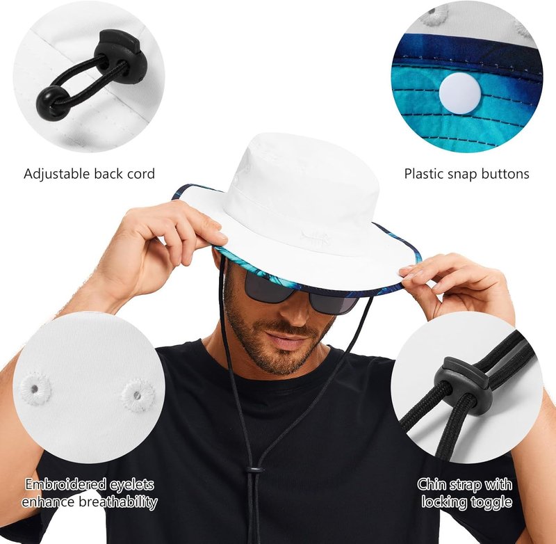 BASSDASH UPF 50+ Foldable Lightweight Bucket Hat | Patterned Sun Protection for Fishing & Hiking