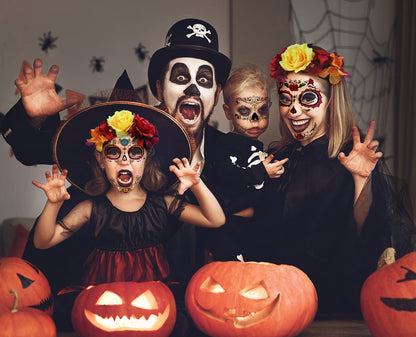 Rose Flower Halloween Headband & Day of the Dead Face Tattoos, Temporary Tattoo Stickers and Mexican Floral Headpiece for Halloween Costumes Party Supplies Cosplay Festival, Day Of the Dead headband