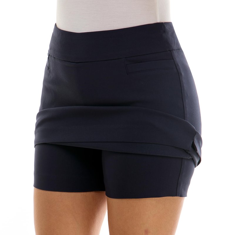 Zac & Rachel Women's Pull On Millenium Skort with Functional Tearaway Coin Pocket, Navy Blazer, 10
