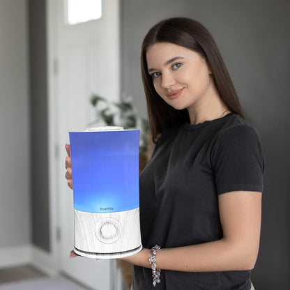 BlueHills Premium 2000 ML XL Large Essential Oil Diffuser Aromatherapy Humidifier for Large Room Home 40 Hour Run Huge Coverage Area 2 Liter Extra Large Capacity Huge Diffuser Wood Grain E005