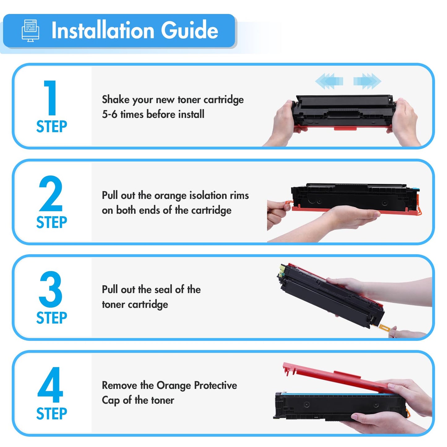 206A Toner Cartridges 4 Pack: M283fdw 206X Set Compatible Replacement for HP 206A 206X Color Laserjet Pro MFP M283fdw M283cdw M255dw M283 M255 Printer High Yield Ink (Black Cyan Yellow Magenta)