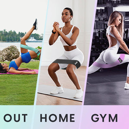 Fabric Resistance Bands for Working Out – 4 Durable Exercise Bands for Women & Men, Non-Slip & Non-Pinching Workout Bands – Multiple Resistance Levels Booty Bands for Legs Butt Glutes Hips Abs & More