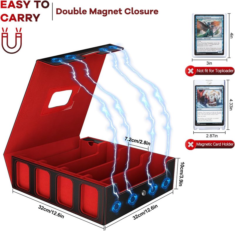 Card Storage Box - 3200+ MTG Deck Case with Colorful Dividers & Portable Handle | Fits TCG & Magic Cards