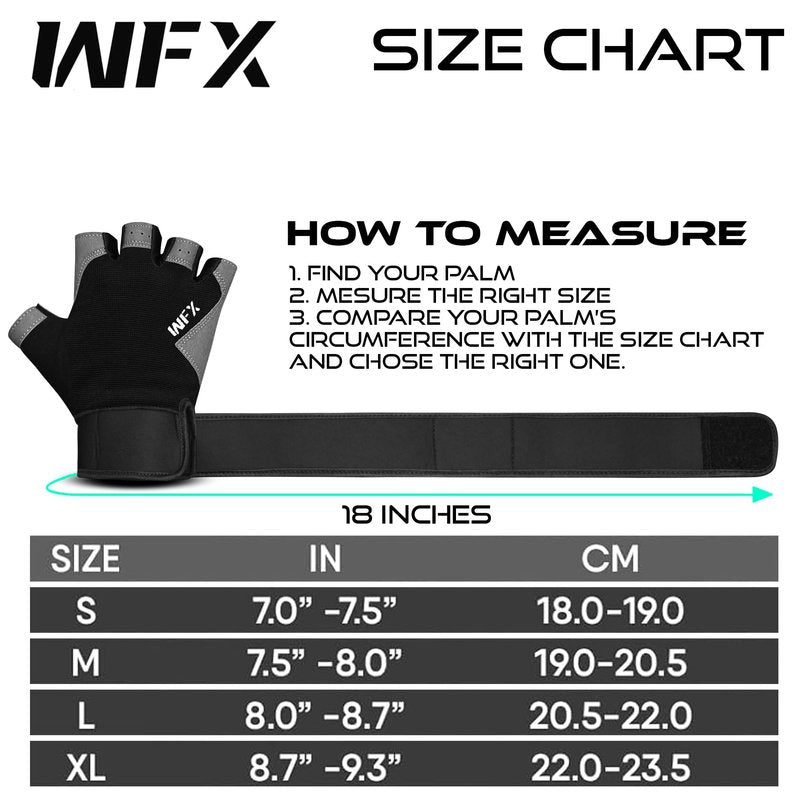 WESTWOOD FOX Gym Gloves Fitness Training Anti Slip Shock-Absorbing Weight Lifting Gloves Padded Grip Breathable Fingerless Workout Support for Men Women Cycling Exercise (Long Wristband, M)