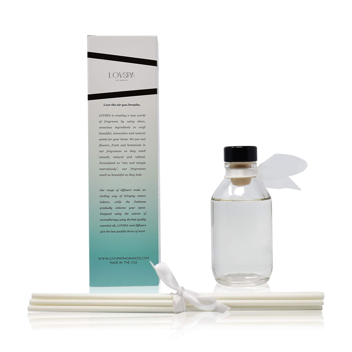 LOVSPA Reed Diffuser Set, Smoked Vanilla Scented Oil Diffuser with Sticks, Home Fragrance Accessories for Bathroom Shelf Decor, Aroma Diffusers for Home or Office Fall Decor, USA Made