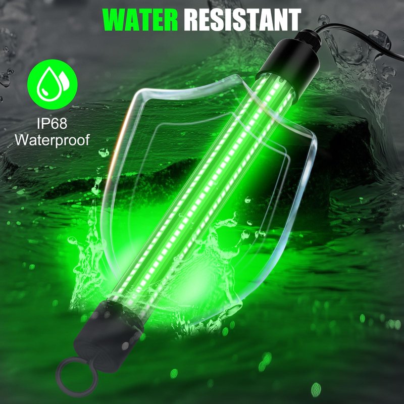 Underwater Fishing Light Compatible for Milwaukee 18V Battery，LED Green Light for 30W IP68 3000 Lumens Fish Attracting, Night Fishing for Docks Boats or Kayaks(no Battery)