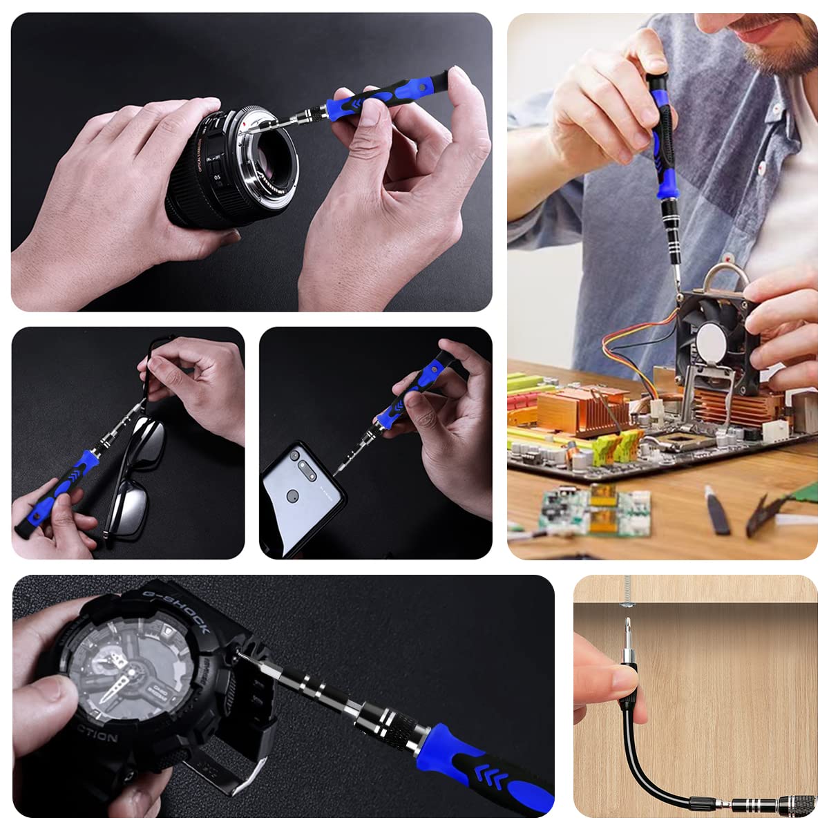 EFAITHFIX Screwdriver Sets 142-Piece Electronics Precision Screwdriver with 120 Bits Magnetic Repair Tool Kit for iPhone, MacBook, Computer, Laptop, PC, Tablet, PS4, Xbox, Nintendo, Game Console, etc