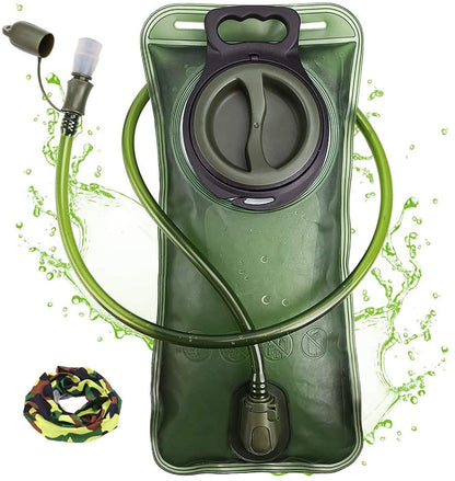 Hydration Bladder, 3L Water Bladder for Hiking Backpack, BPA-Free Leak Proof Water Reservoir Storage Bag, Water Pouch Hydration Pack Replacement for Camping Cycling Running, Military Green