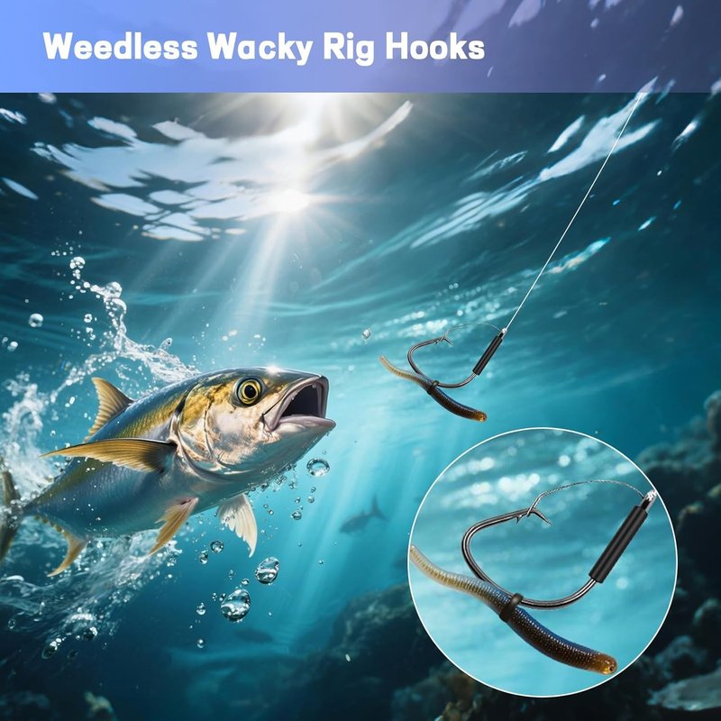 25-Pack Weedless Wacky Rig Hooks - Ultra Sharp Neko Rig Circle Hooks for Bass & Catfish | Saltwater & Freshwater