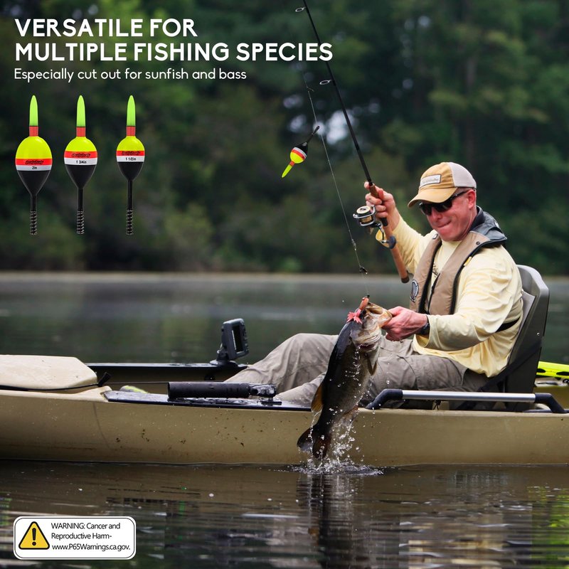 QualyQualy 4PCS Lighted Slip Bobbers Fishing Floats Glow in the Dark Spring Bobber for Crappie Walleyes Fishing