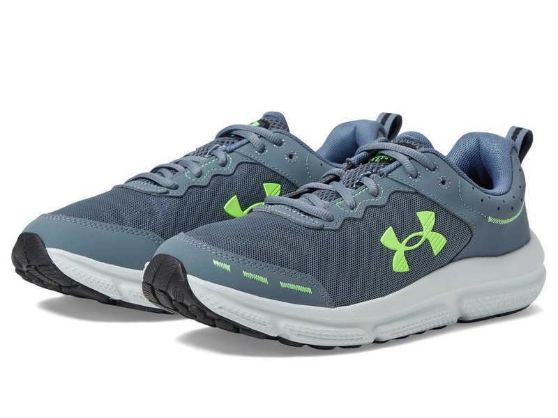 Under Armour Men's Charged Assert 10 Shoes, (101) Gravel/Gravel/Lime Surge, 12 X-Wide