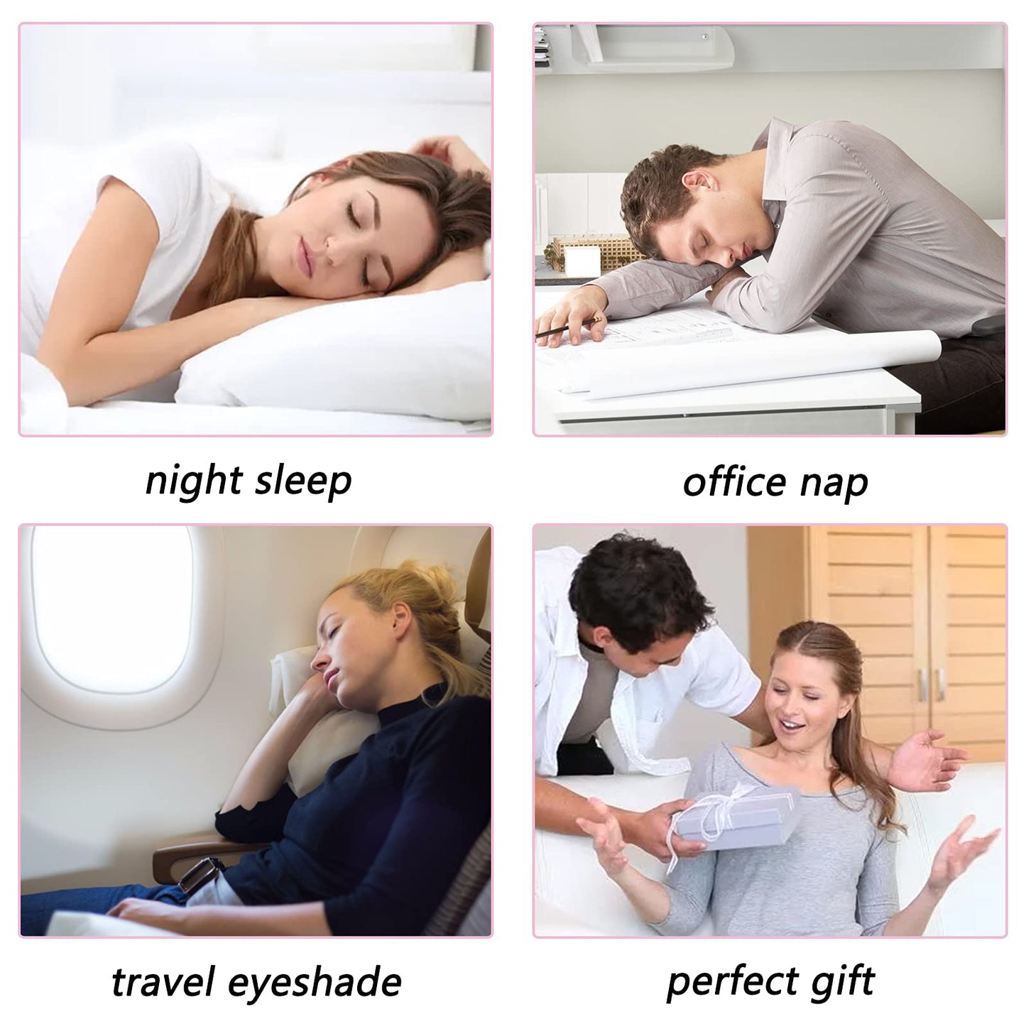 4 Pack Eye Mask for Sleeping Silky Soft Satin Blindfold Adjustable Strap Night Eye Cover for Women Men