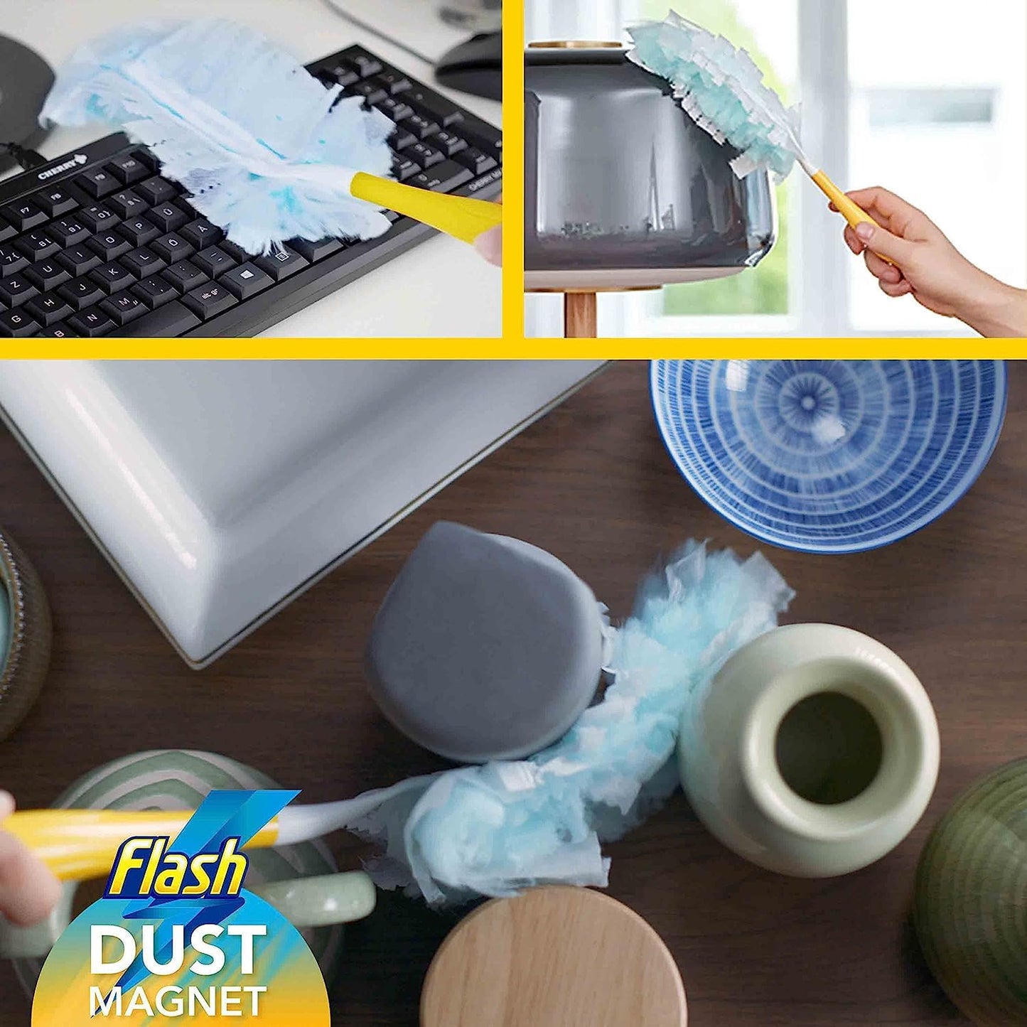 Flash Duster Dust Magnet Refills, Trap & Lock Away Dust, Dirt, Hair & Allergens In No Time, 25 Dusters (5x5)