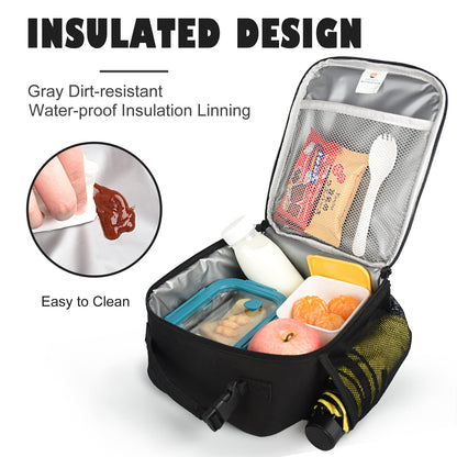 CaCTOUR Lunch Box for Men Women Adult,Premium Insulated Lunch Bag,Portable Small LunchBox for School Work Picnic (Black)