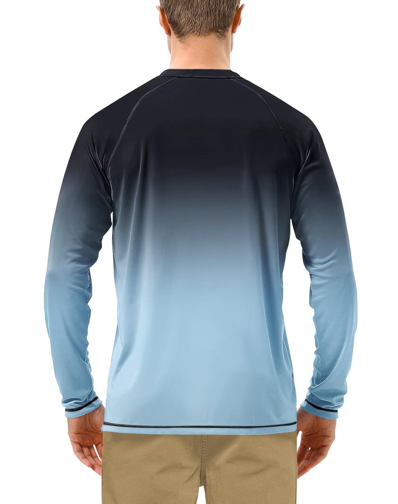 Roadbox Mens UPF 50+ Long Sleeve SPF Diving Rash Guard UV Sun Protection Shirts for Outdoor Fishing Hiking Swimming Running