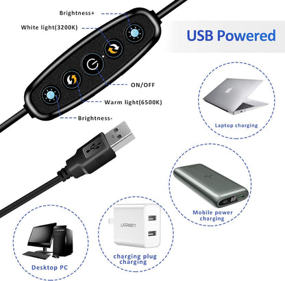 Video Conference Lighting Kit, Ring Light for Monitor Clip On,for Remote Working, Distance Learning,Zoom Call, Self Broadcasting and Live Streaming, Computer Laptop Video Conferencing