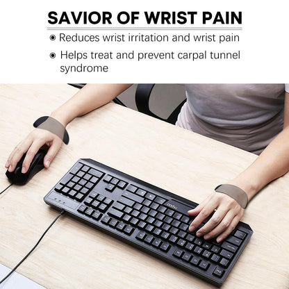 JIKIOU Left-Handed and Right-Handed Truly Ergonomic Wrist Rest for Mouse and Keyboard, Carpal Tunnel Support, Pain Relief, Anti-Fatigue, Easy Glide, Office Computer Laptop Gaming (Left+Right)