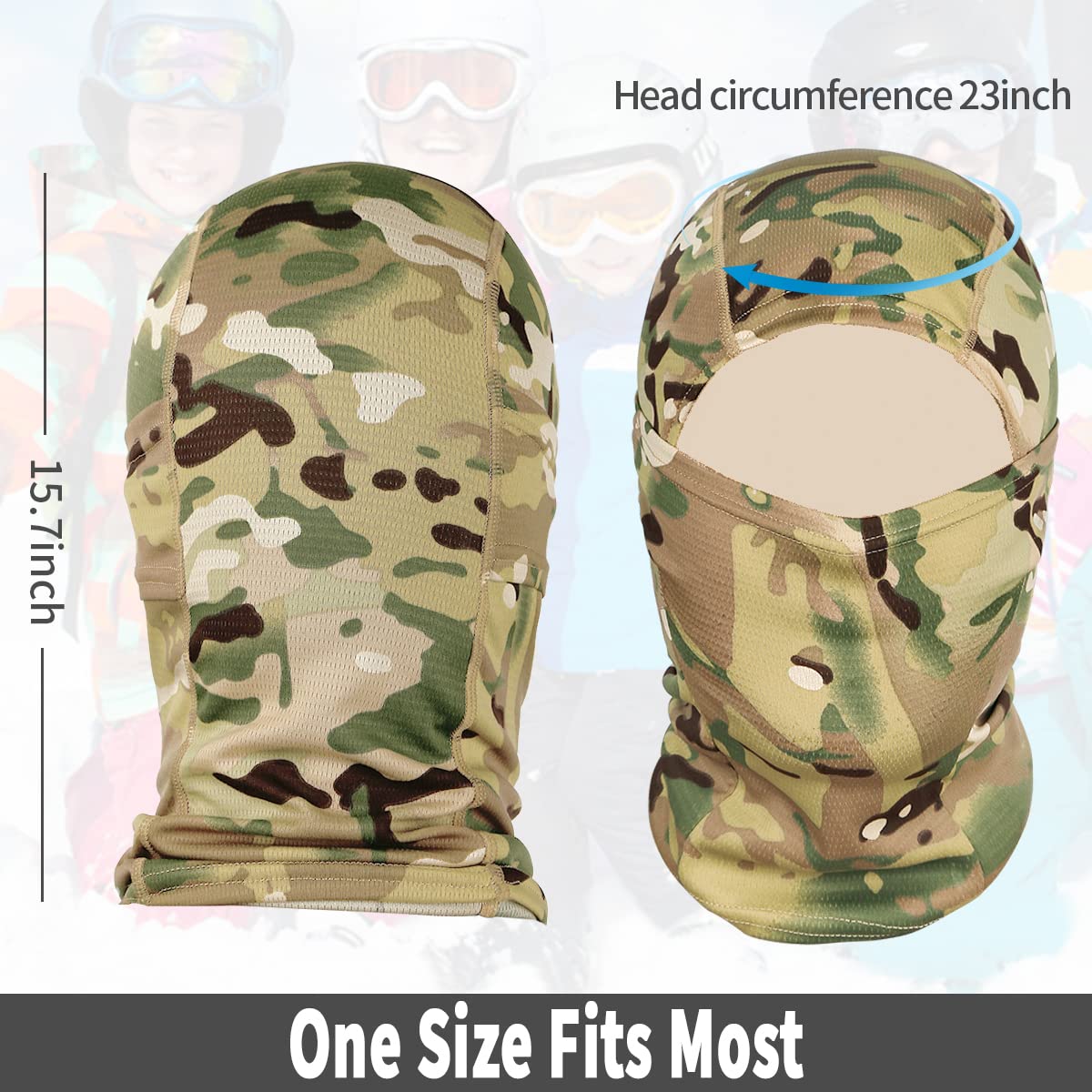 Achiou Ski Mask for Men Women, Summer Balaclava Face Mask, Shiesty Mask UV Protector Lightweight for Motorcycle Snowboard