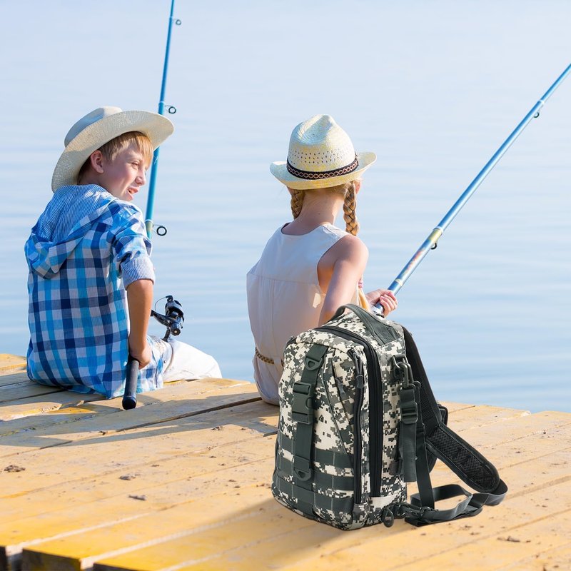Fishing Backpack with Tackle Box - Compact Fishing Tackle Bag with Rod Holder | Ideal for Outdoor Sports