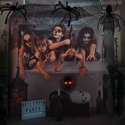 JAMIEWIN Giant Spider for Halloween Decoration 2 Pack, 55 inch Large Hairy Fake Spider Props, Scary Halloween Spider Decoration Outdoor Indoor House Party Yard