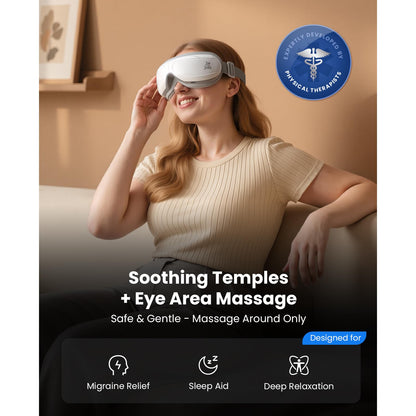 BOB AND BRAD Eye Massager FSA Eligible/HSA Eligible, EyeOasis 2 Heated Eye Mask for Migraines with Music, Smart Migraine Massager Reduce Dry Eyes Improve Sleep, Birthday Gifts for Women Men Mom Dad